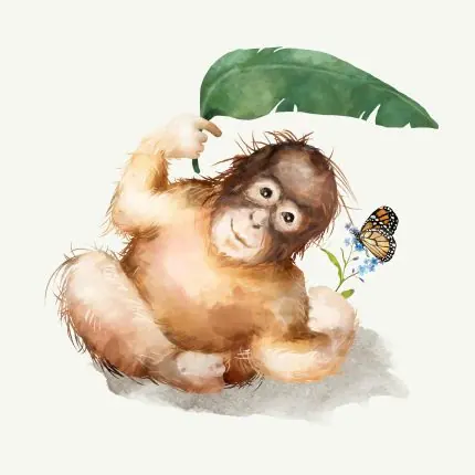 Yaprak Şemsiyeli Orangutan