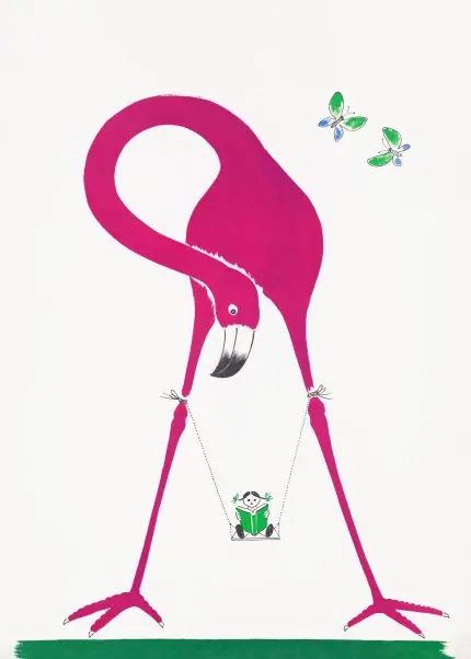 Salıncakta Kurbağa ve Flamingo