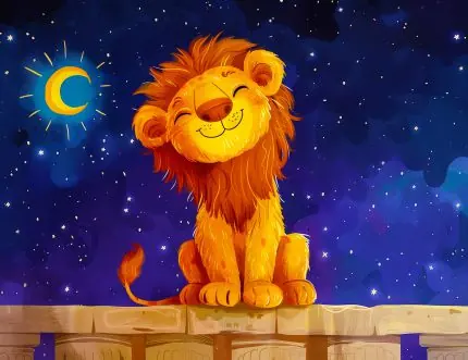 Yıldızlı Gökyüzünde Aslan