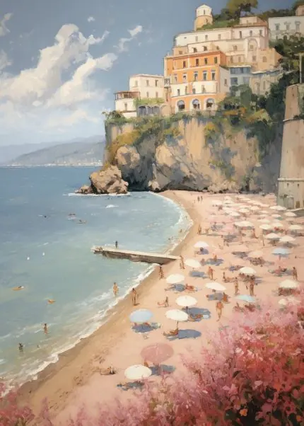 Şemsiyeli Amalfi Plajı