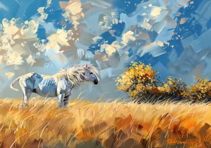 Otlakta Zebra Yağlıboyası