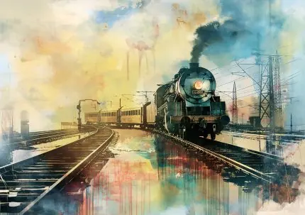 Yağmurda Buharlı Tren