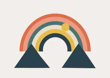 Dağ ve Gökkuşağı Minimal