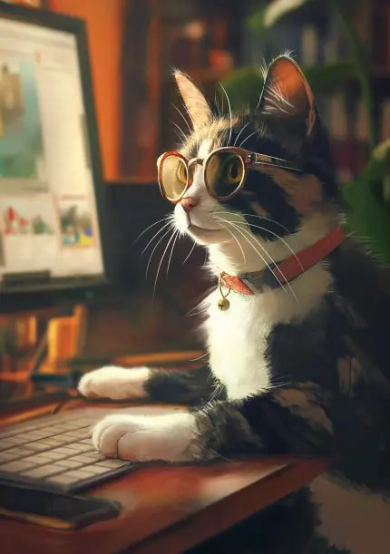 Gözlüklü Ofis Kedisi