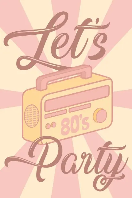 Retro Radyo ve 80ler Parti Tipografisi