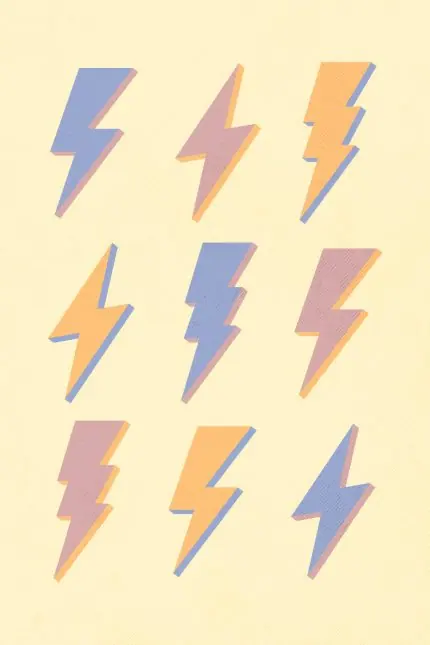 Pastel Şimşek Deseni
