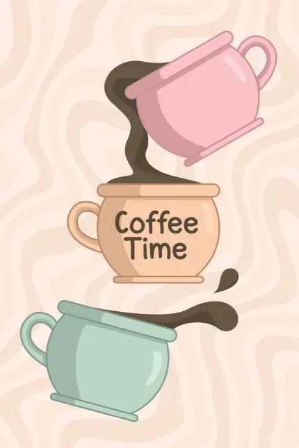 Pastel Kahve Fincanları ve Coffee Time