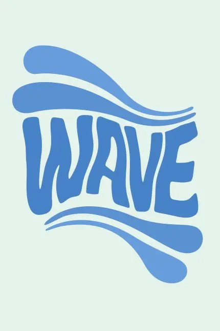 Mavi Dalgalı Wave Tipografisi
