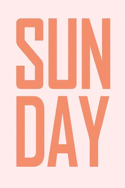 Turuncu Sun Day Blok Tipografi