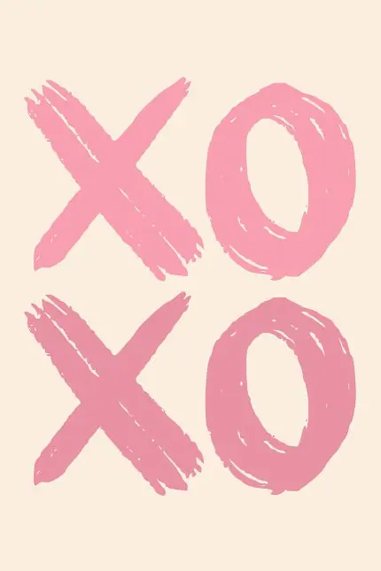Pembe Fırça Darbeli XOXO