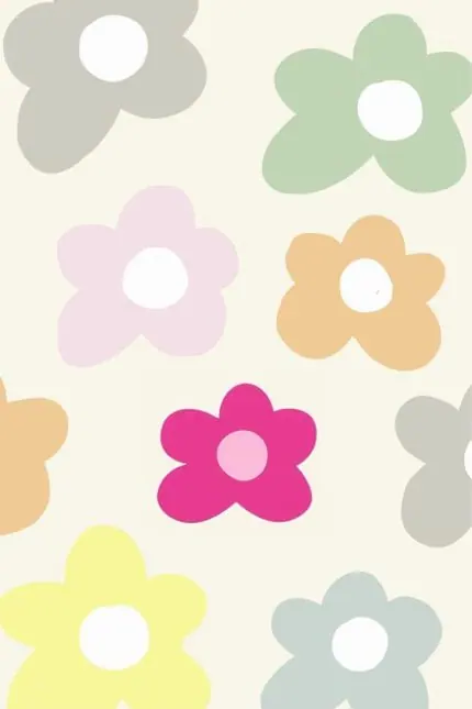 Pastel Retro Papatya Deseni