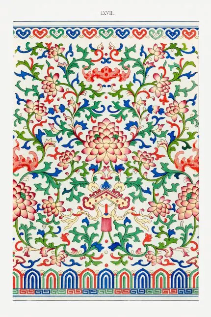Krem Zeminde Çin Şakayık Ornamenti