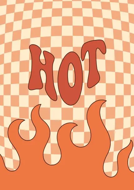 Damalı Zeminde Alevli Hot Tipografi