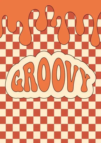 Turuncu Damalı Groovy Tipografi