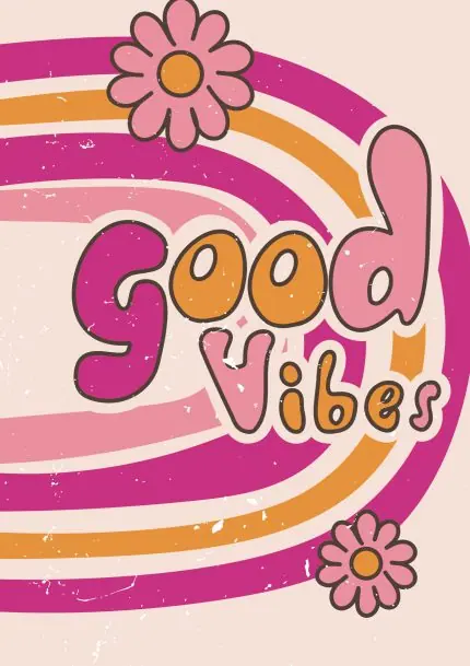 Papatyalı Gökkuşağı Kemerli Good Vibes