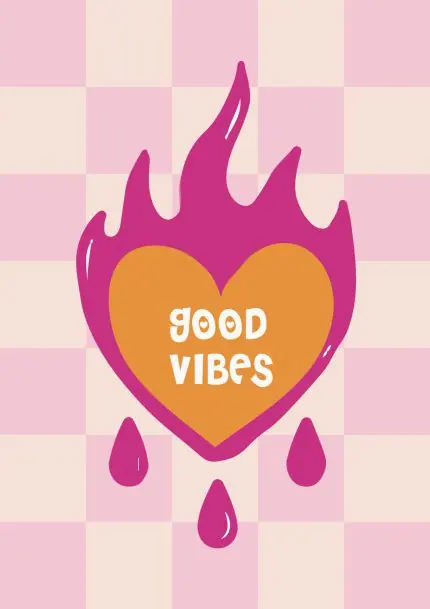 Alevli Kalpli Damalı Good Vibes