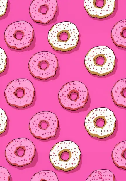 Pembe Zeminde Donut Deseni