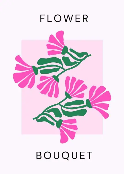 Pembe Karanfil Buketi Çizimi