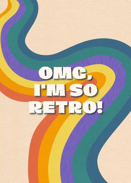 Gökkuşağı Dalgalı Retro Yazı
