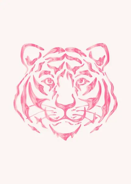 Pembe Çizgisel Kaplan Portresi