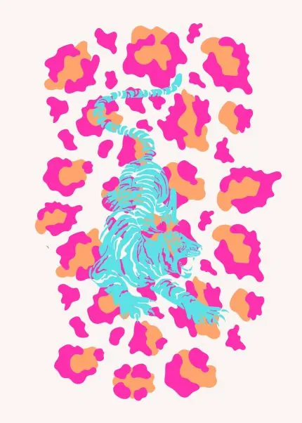 Leopar Deseninde Turkuaz Kaplan