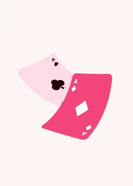 Pembe Oyun Kartları Kompozisyonu