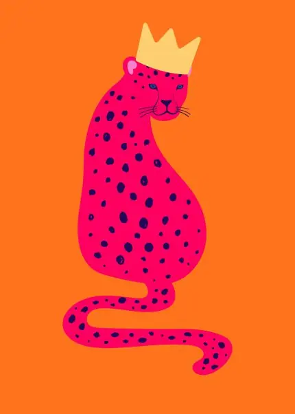 Turuncu Zeminde Taçlı Leopar