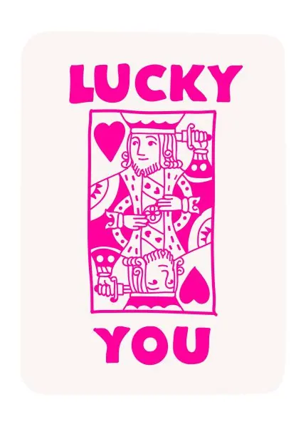 Beyaz Çerçeveli Lucky You Kupa Kızı