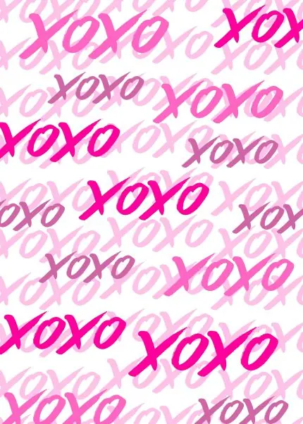Pembe XOXO Yazı Deseni