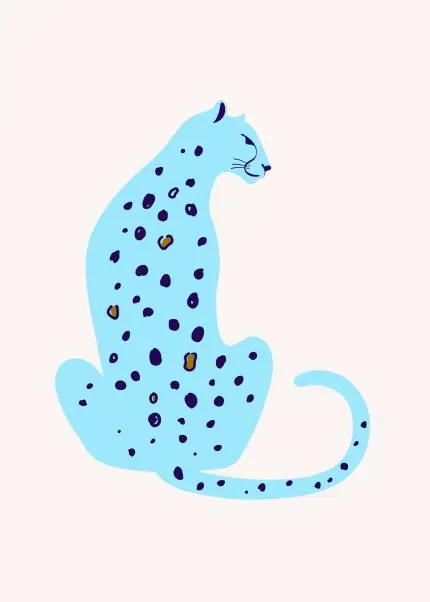 Mavi Benekli Oturan Leopar
