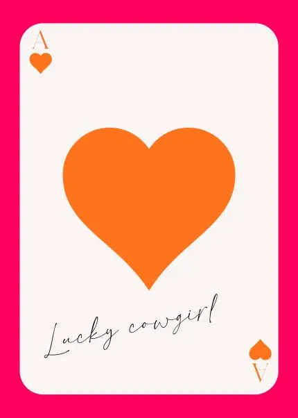 Lucky Cowgirl Turuncu Kalpli Kart