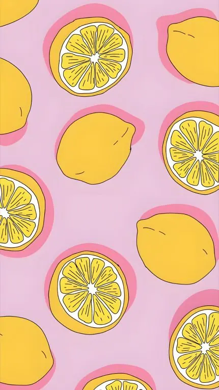 Pembe Zeminde Limon Deseni