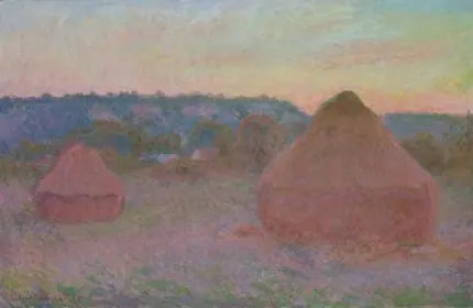 Monet Alacakaranlıkta Saman Yığınları