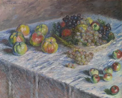 Monet Elma ve Üzüm Natürmort