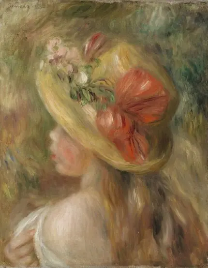 Renoir Hasır Şapkalı Genç Kız