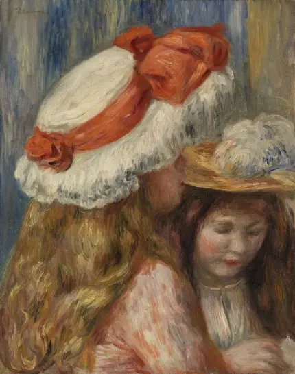 Renoir Şapkalı İki Genç Kız