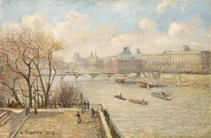 Pissarro Louvre ve Seine Nehri