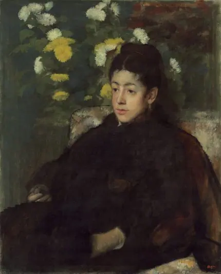 Degas Krizantemli Kadın Portresi