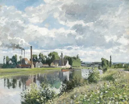 Pissarro Nehir Kıyısı Manzarası