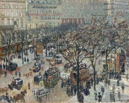 Pissarro Paris Bulvarı Kalabalığı