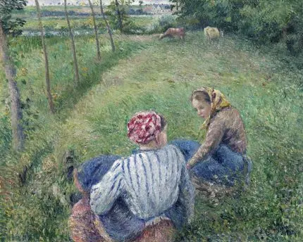 Pissarro Çayırda Köylü Kadınlar