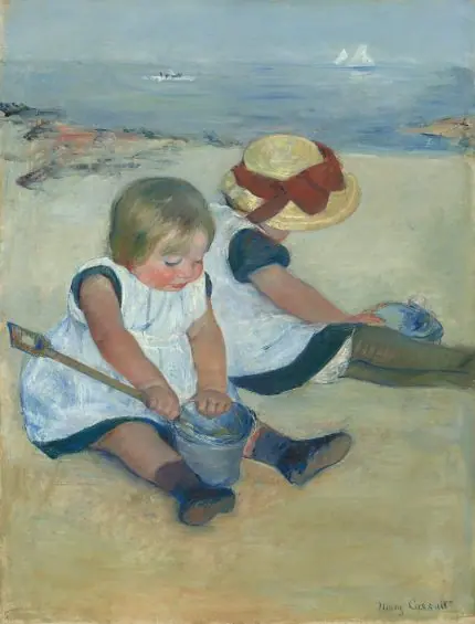 Cassatt Sahilde Oynayan Çocuklar