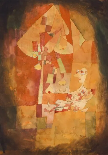 Klee Turuncu Soyut Kompozisyon