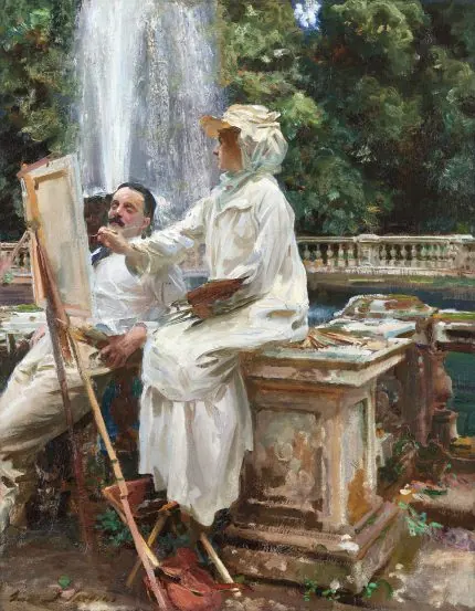Sargent Şelale Önünde Ressam