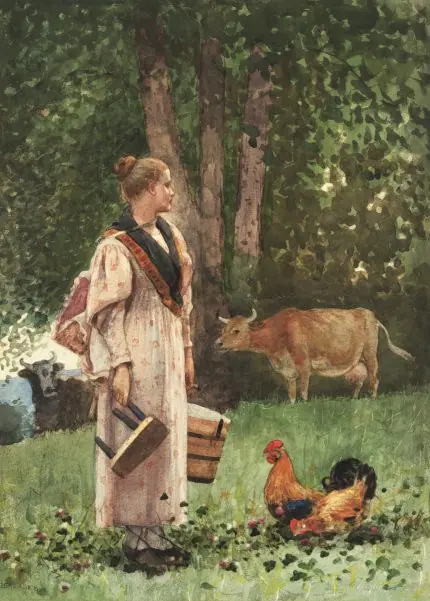 Winslow Homer Kırda Köylü Kız