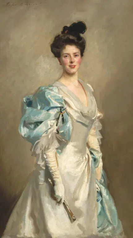 John Singer Sargent Mavi Elbiseli Portre