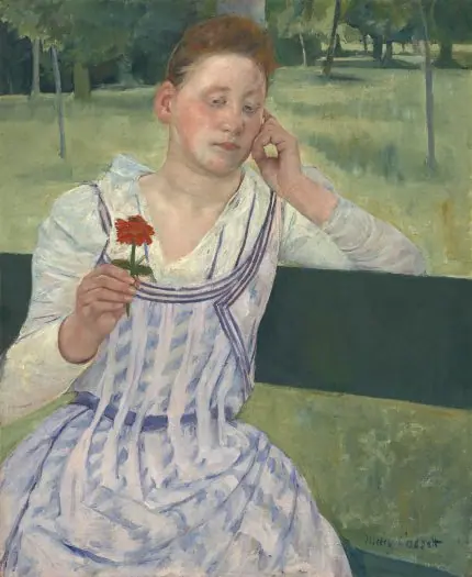 Mary Cassatt Gül Tutan Kadın