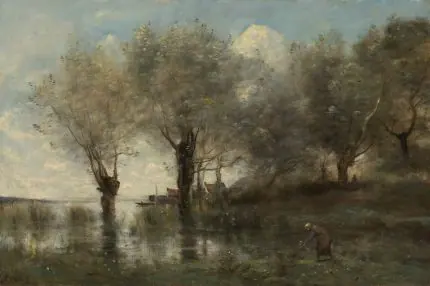 Camille Corot Söğütlü Göl Kıyısı