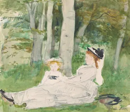 Berthe Morisot Ormanda Dinlenme