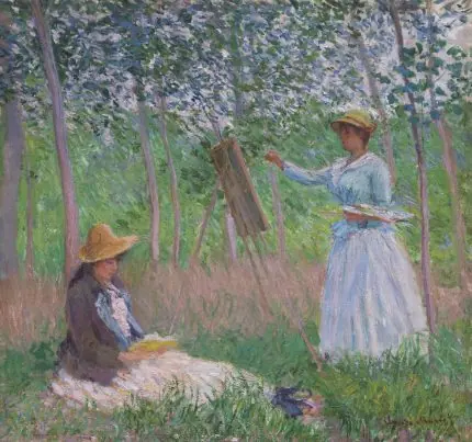 Monet Ağaçlar Altında Ressamlar